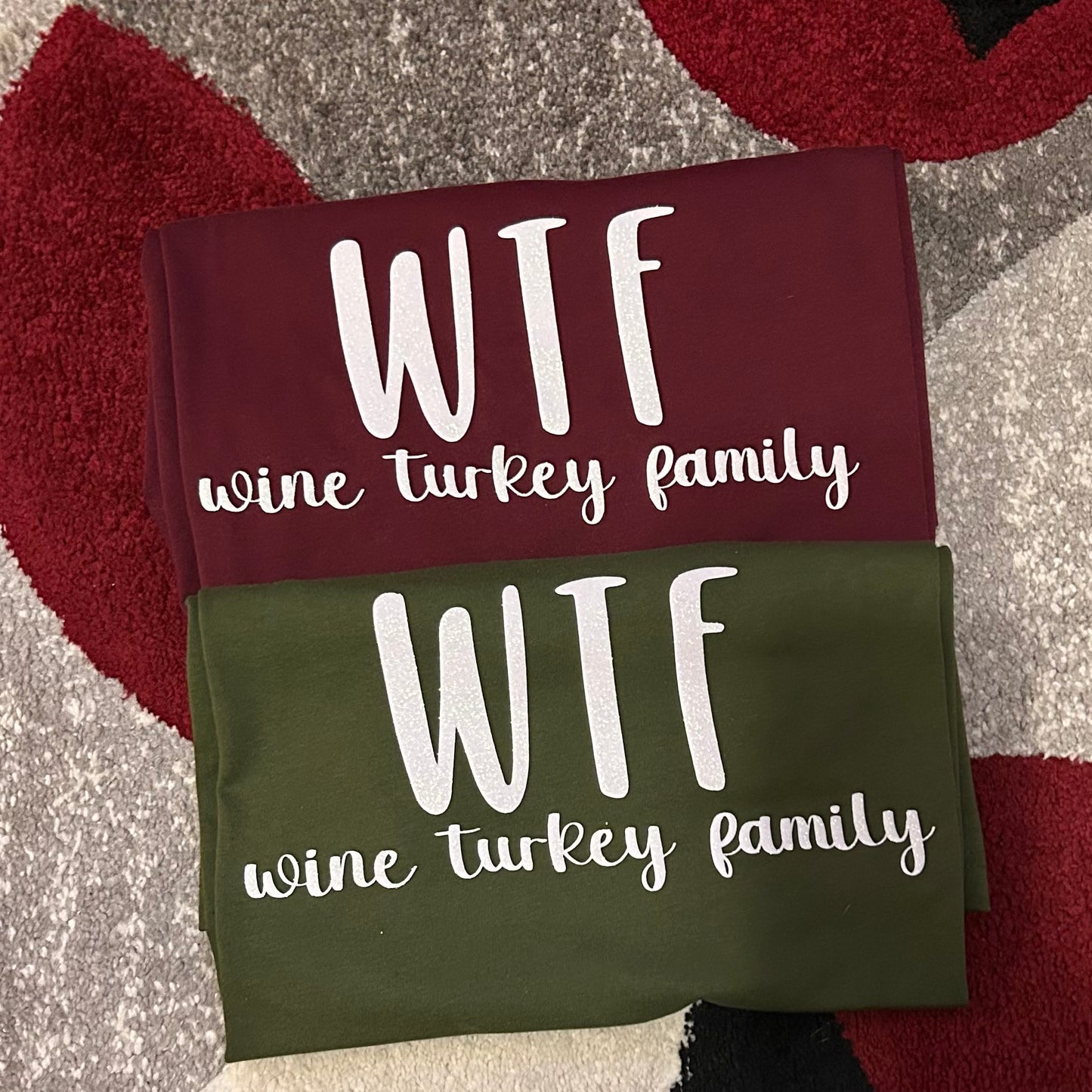 Thanksgiving adult shirt, wine turkey family
