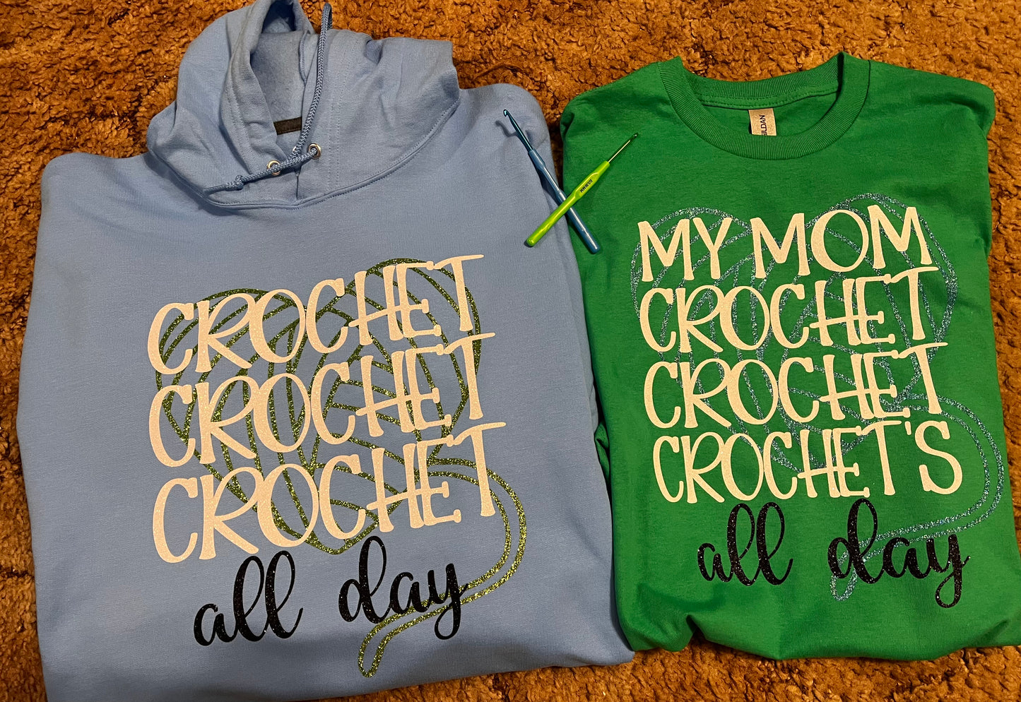Crochet Crochet crochet all day adult t-shirt