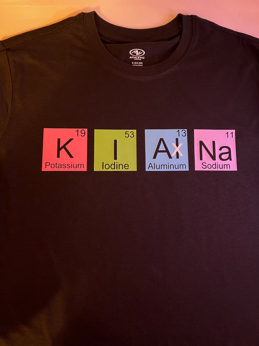 Periodic Table Name Shirt Adult