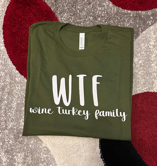 Thanksgiving adult shirt, wine turkey family